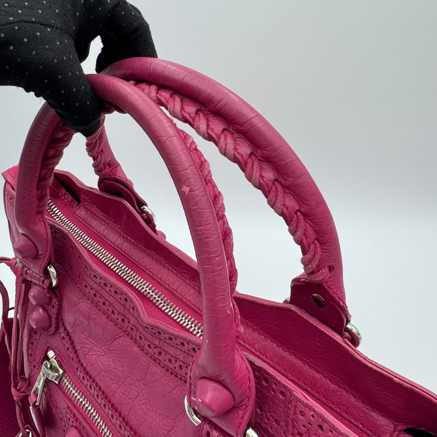 Balenciaga Magenta Pink Leather Giant Brogues City