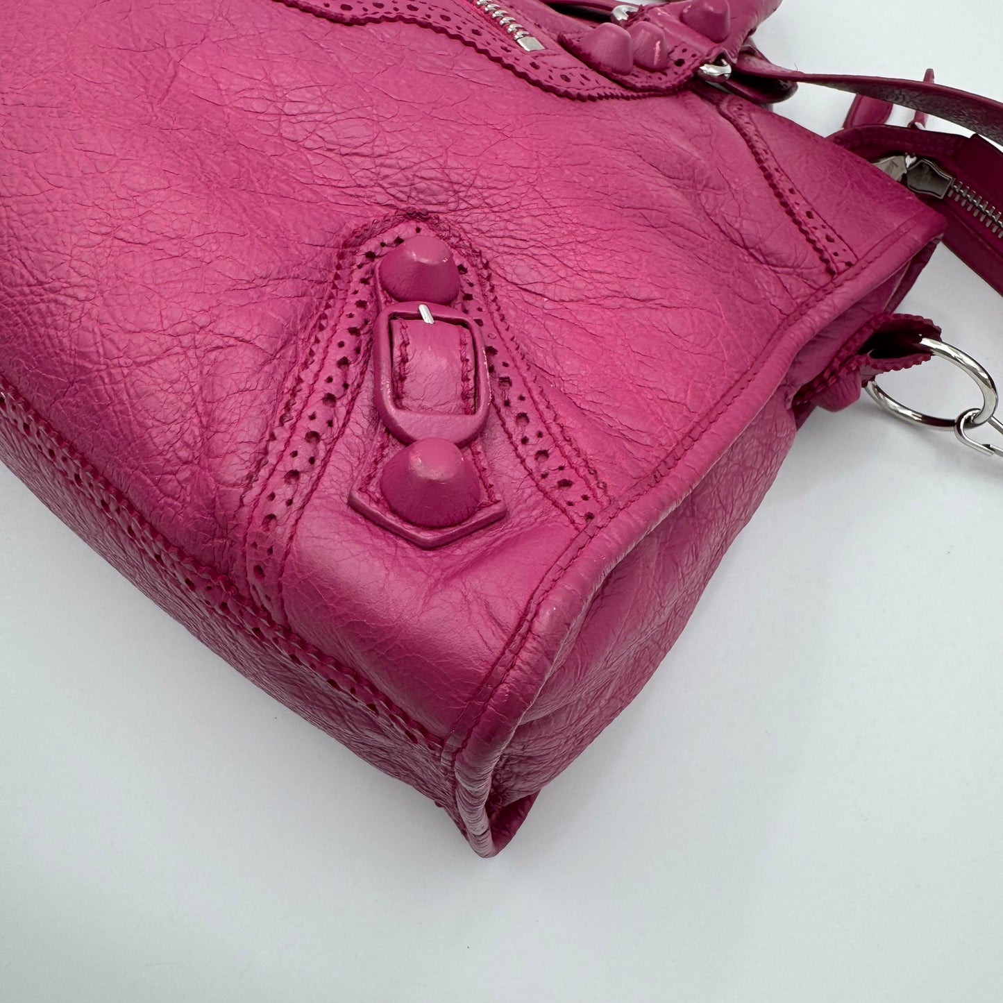 Balenciaga Magenta Pink Leather Giant Brogues City