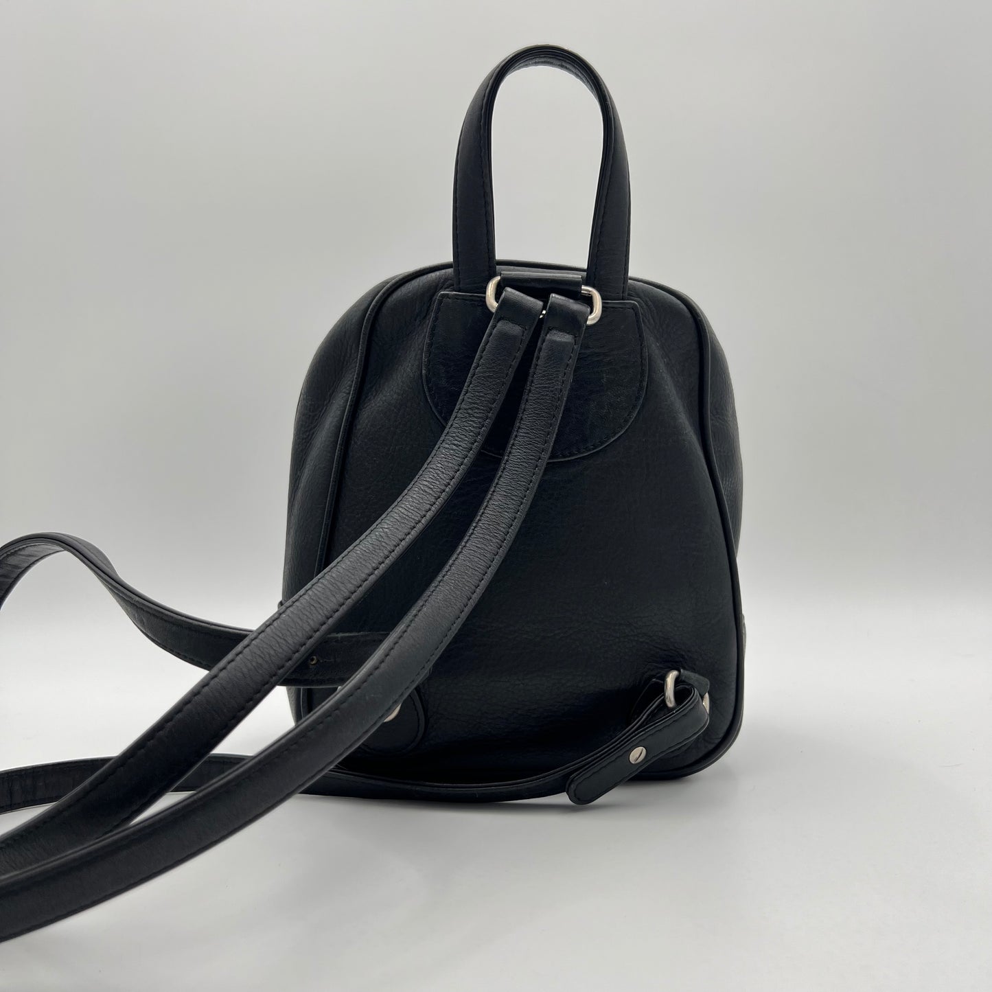 Christian Dior Black Leather Caro Backpack