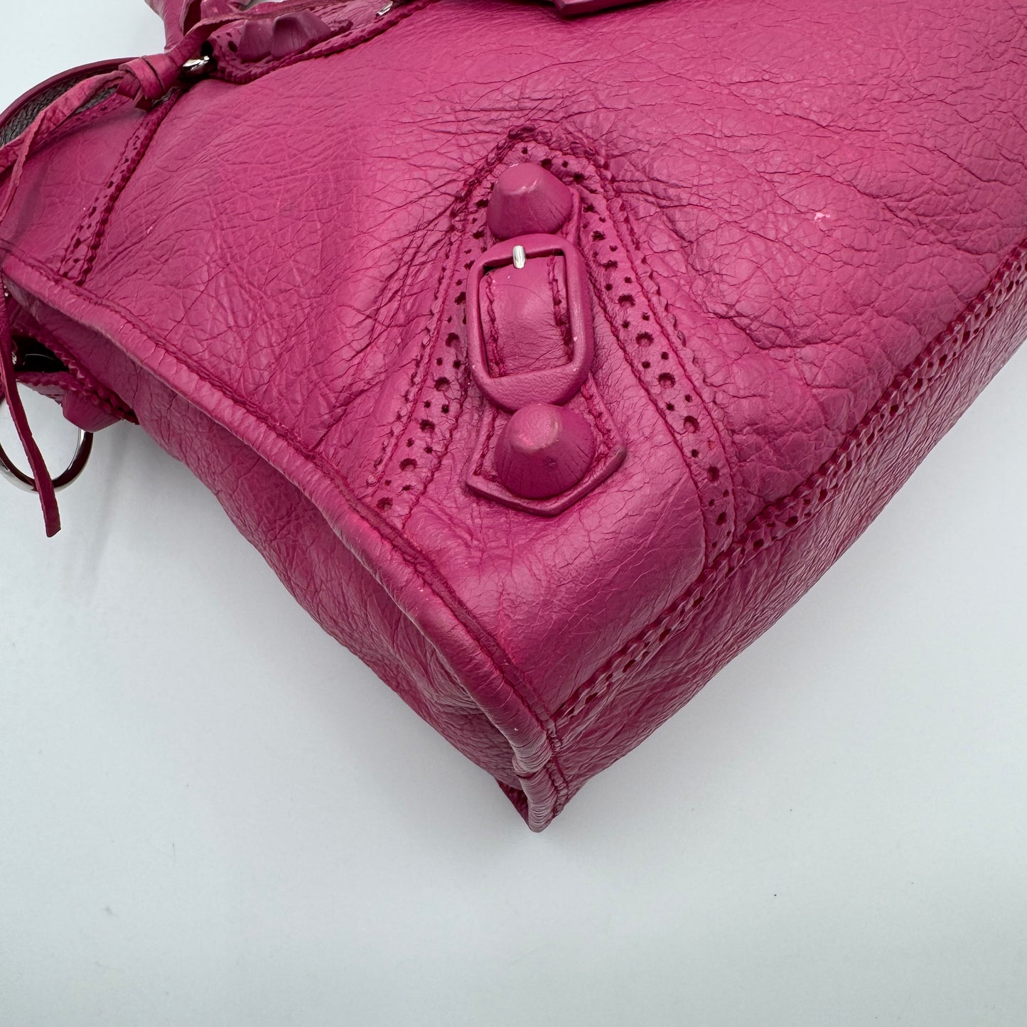 Balenciaga Magenta Pink Leather Giant Brogues City