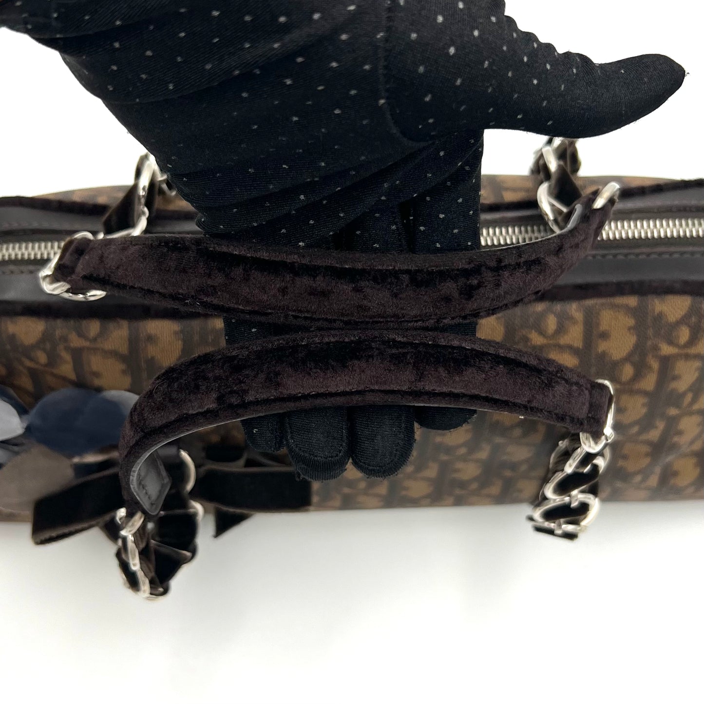 Christian Dior Brown Romantique Trotter Medium Handbag