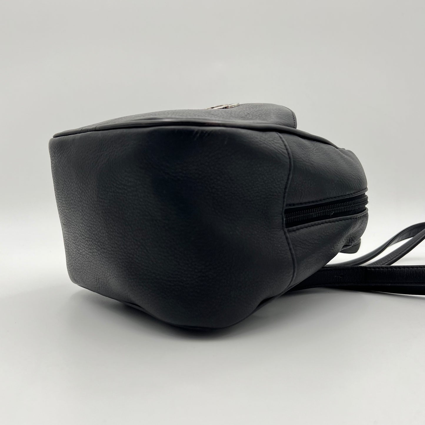 Christian Dior Black Leather Caro Backpack
