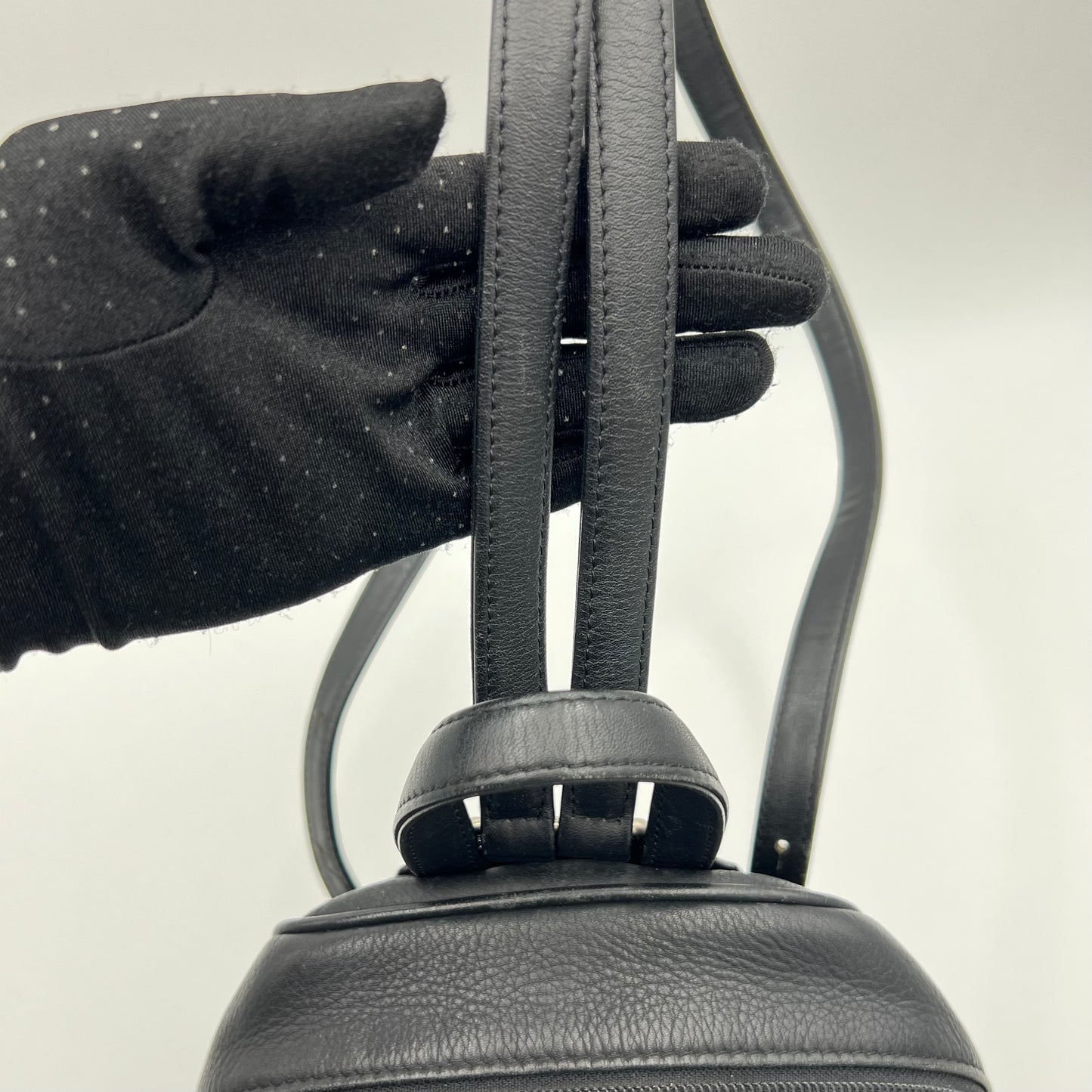 Christian Dior Black Leather Caro Backpack