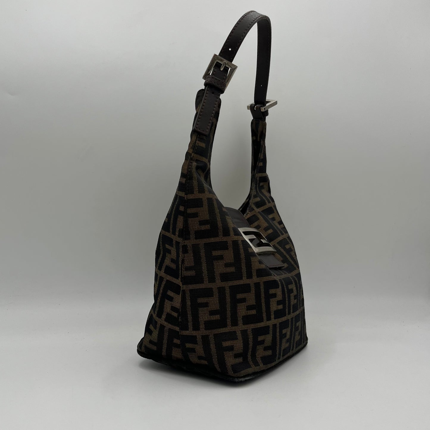 Fendi Tobacco Zucca Hobo Shoulder Bag