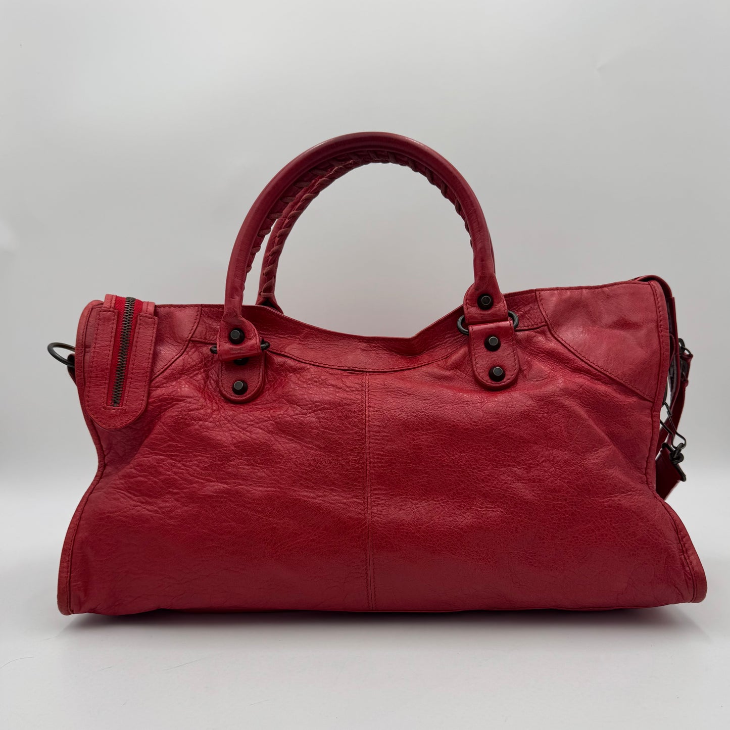Balenciaga Red Leather Classic Part Time