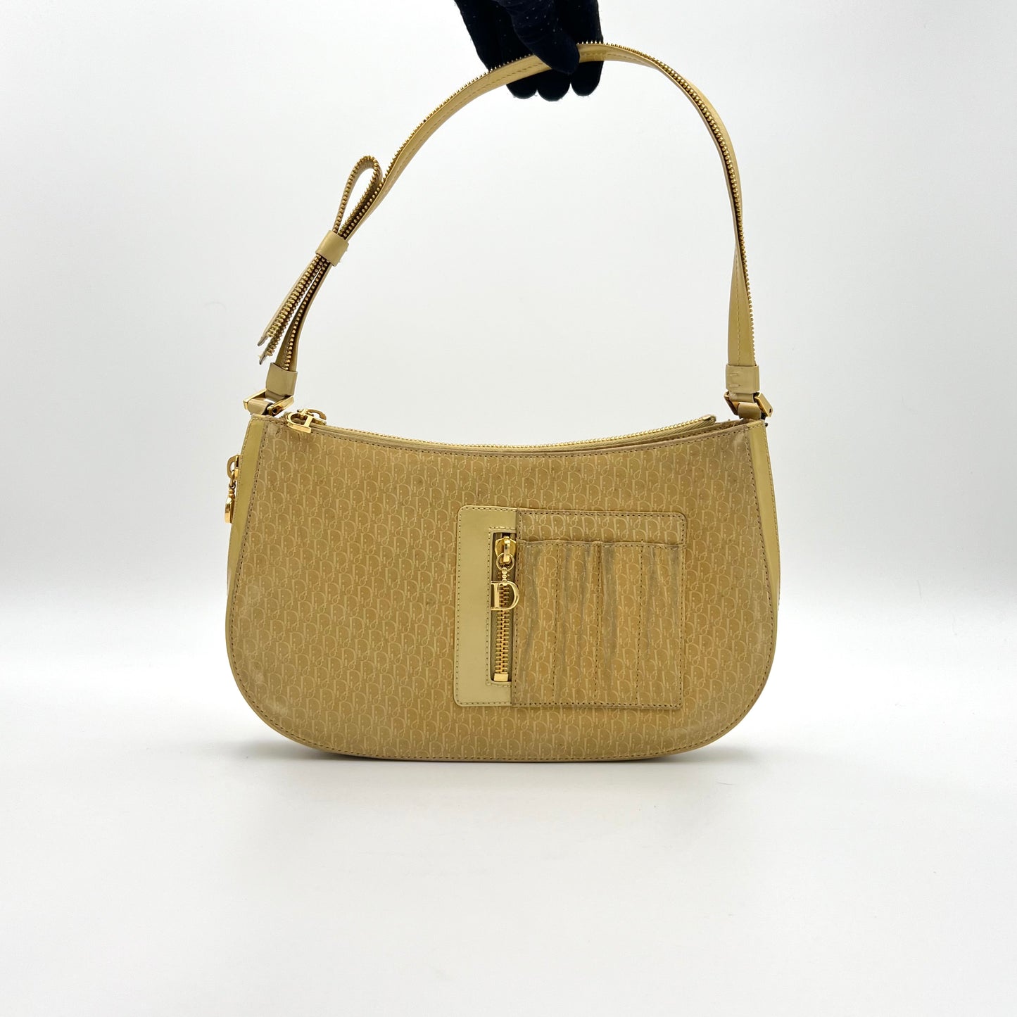 Christian Dior John Galliano Yellow Trotter Shoulder Bag