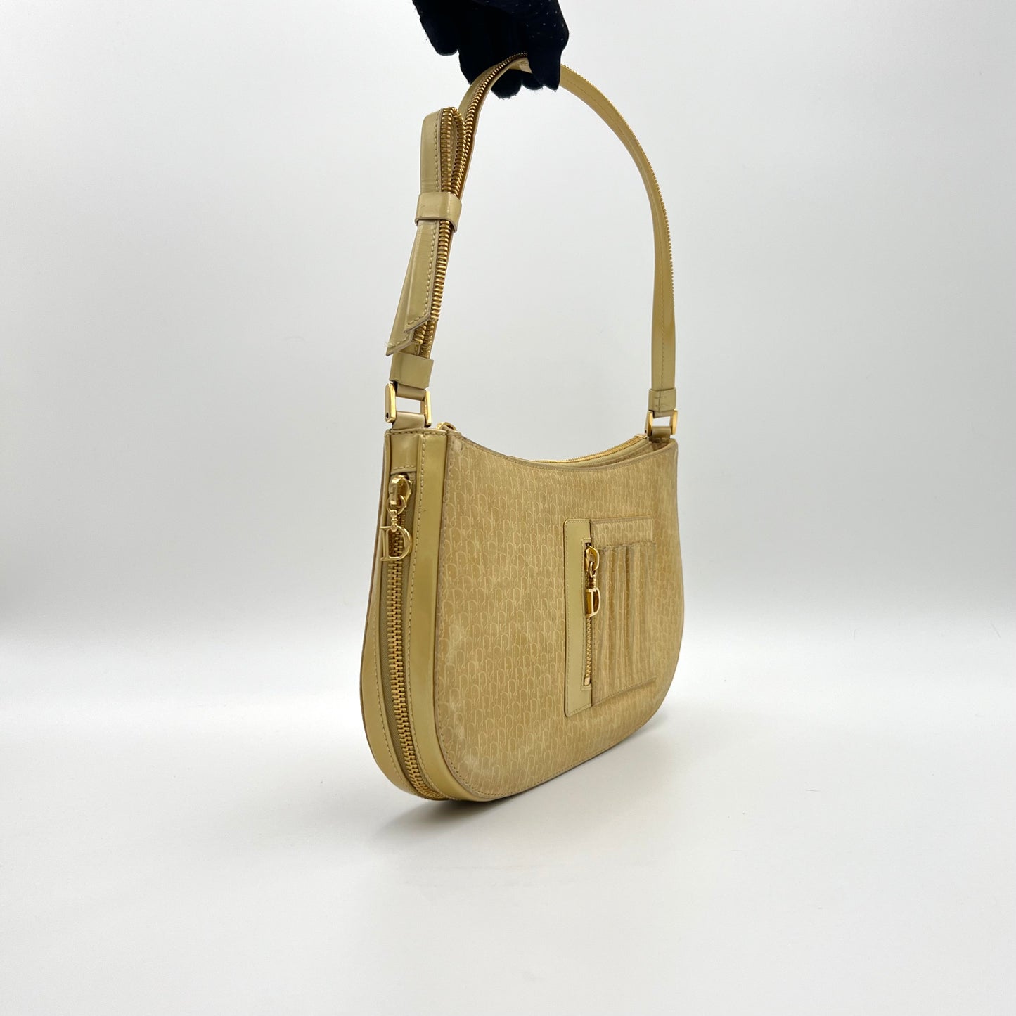 Christian Dior John Galliano Yellow Trotter Shoulder Bag