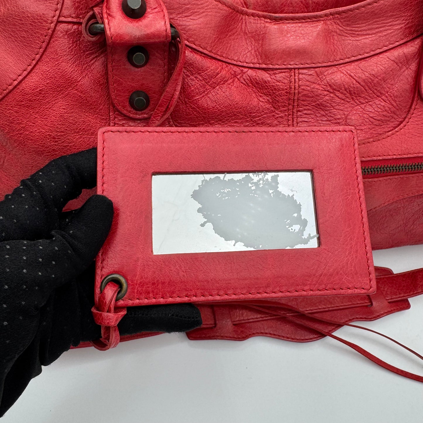 Balenciaga Red Leather Classic Part Time