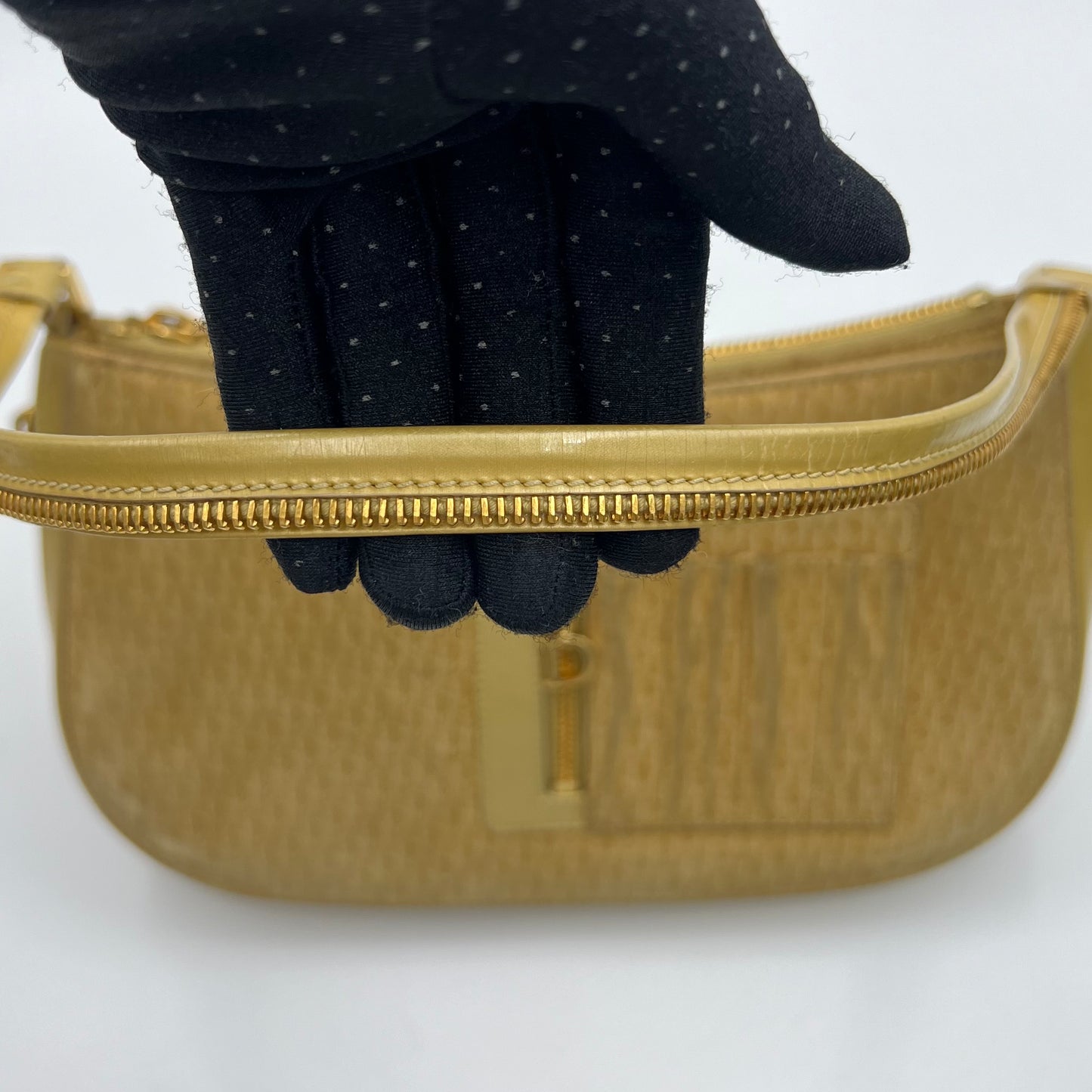 Christian Dior John Galliano Yellow Trotter Shoulder Bag