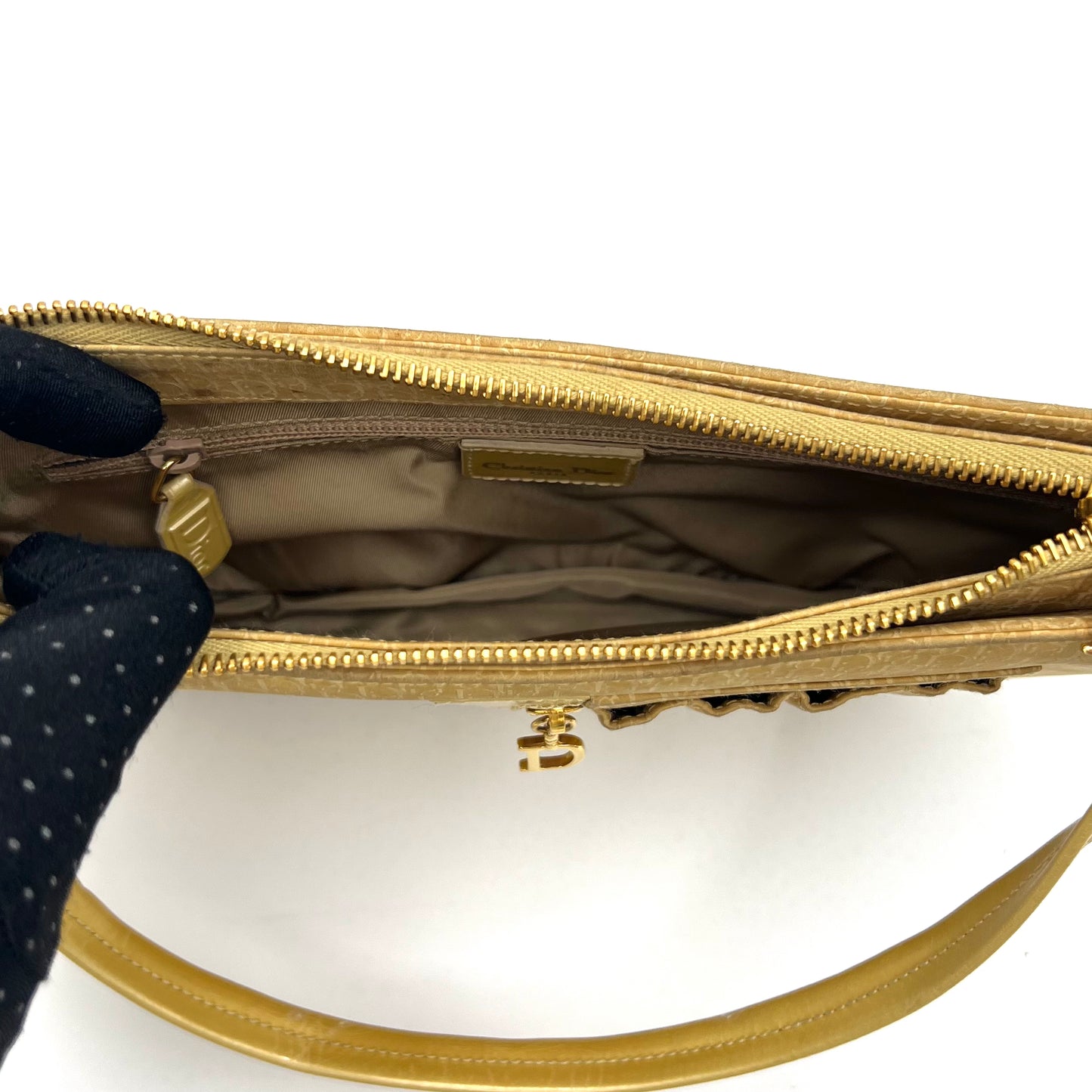 Christian Dior John Galliano Yellow Trotter Shoulder Bag