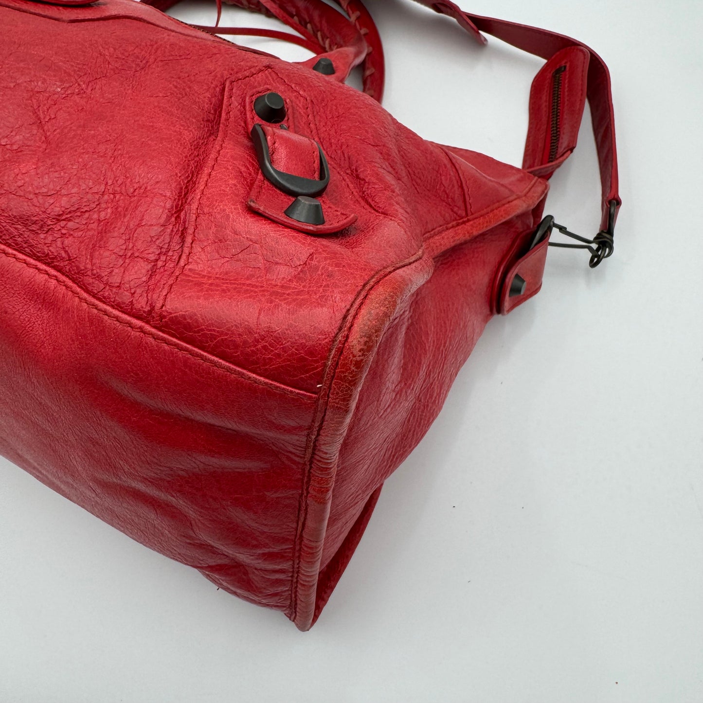 Balenciaga Red Leather Classic Part Time