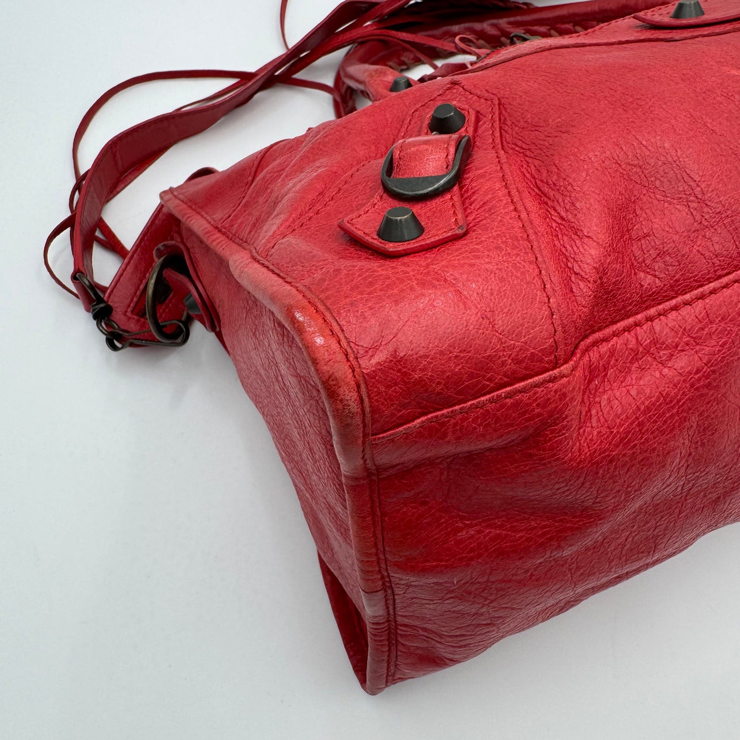Balenciaga Red Leather Classic Part Time
