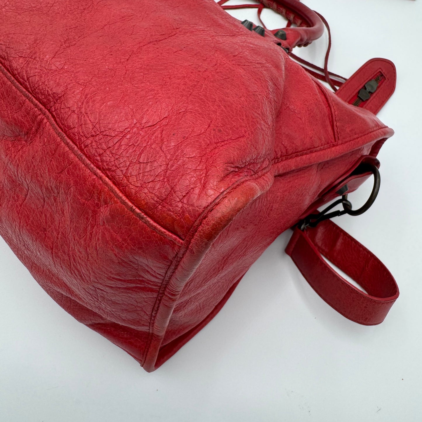 Balenciaga Red Leather Classic Part Time