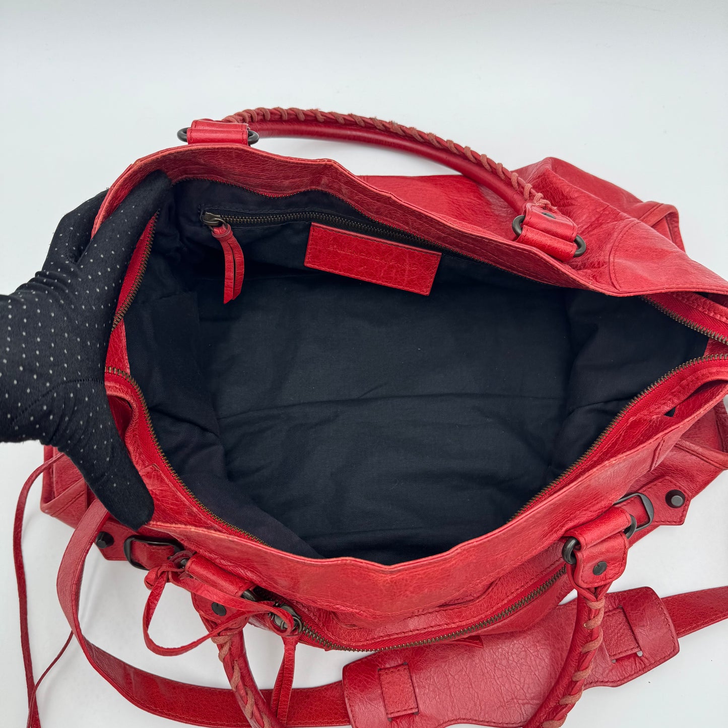 Balenciaga Red Leather Classic Part Time