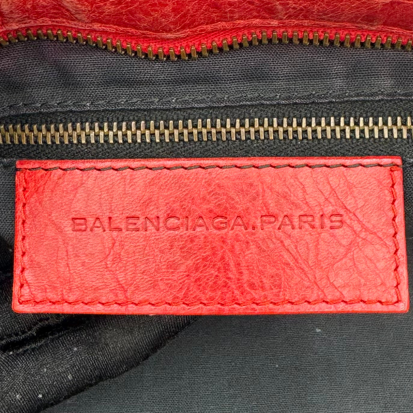 Balenciaga Red Leather Classic Part Time