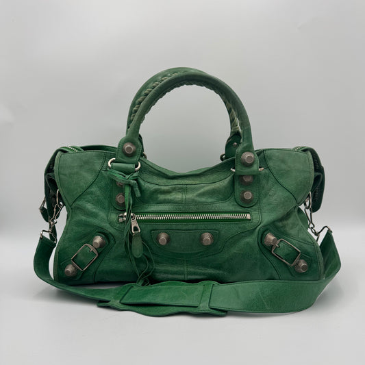 Balenciaga Green Leather Giant 21 Part Time SHW