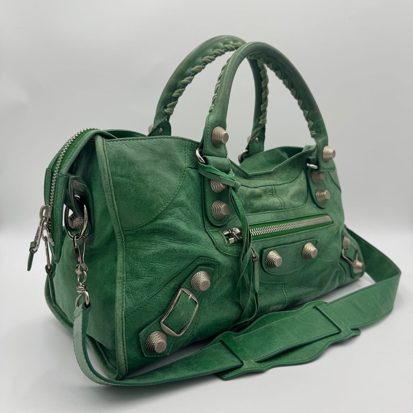Balenciaga Green Leather Giant 21 Part Time SHW