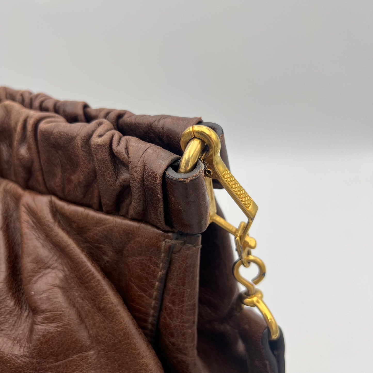 Miu Miu Dark Brown Vitello Lux Leather Large Satchel GHW