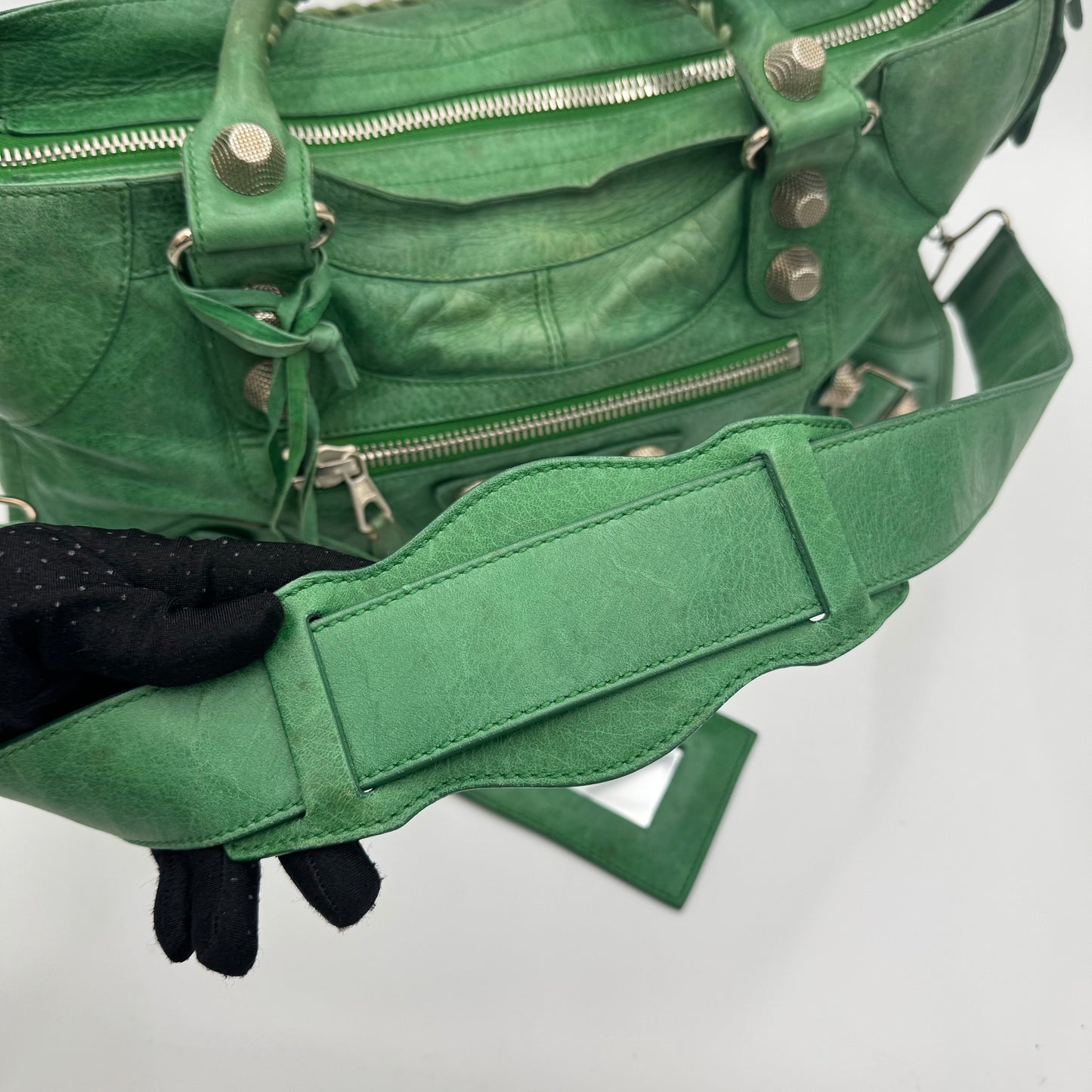 Balenciaga Green Leather Giant 21 Part Time SHW