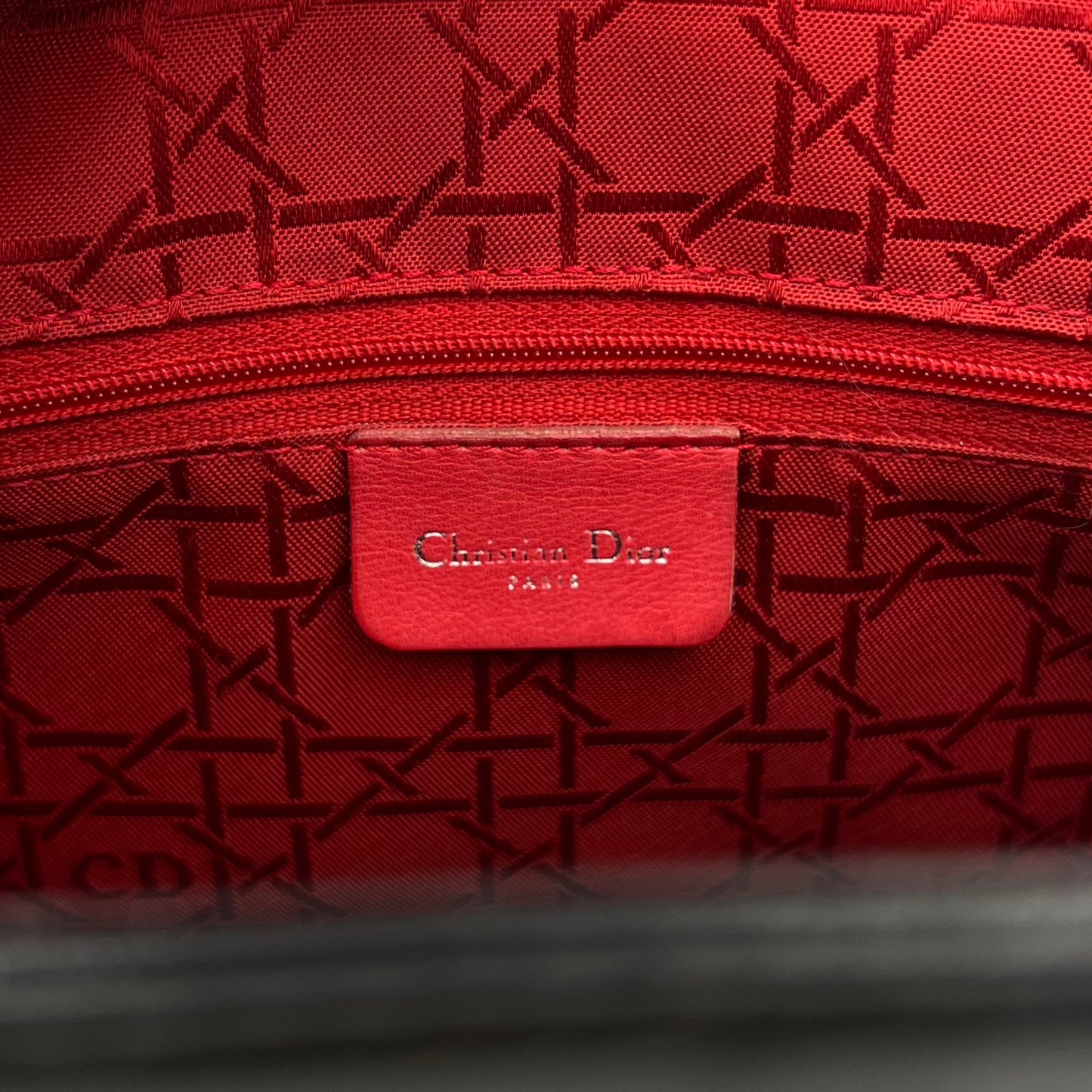 Christian Dior Black Patent Lady Dior Shoulder Bag