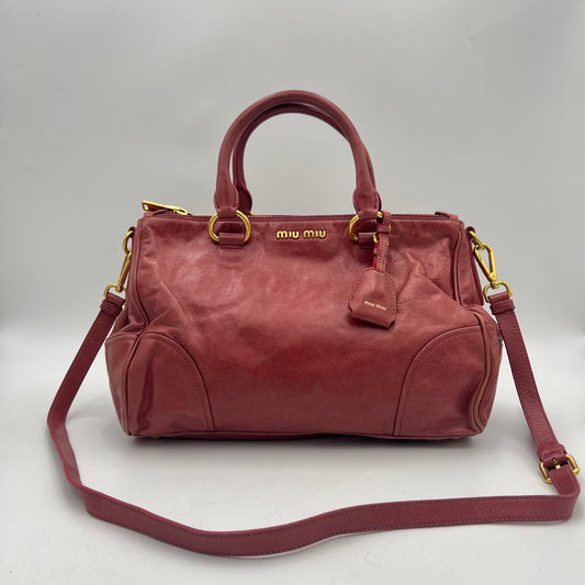 Miu Miu Pink Vitello Shine Handbag GHW