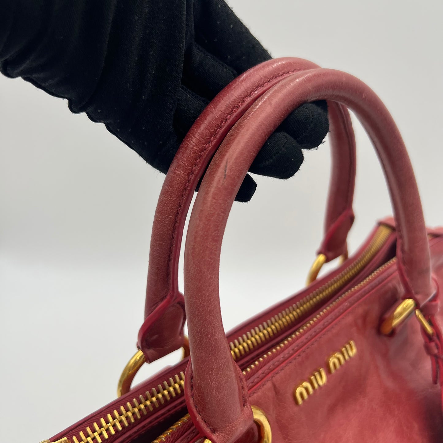 Miu Miu Pink Vitello Shine Handbag GHW