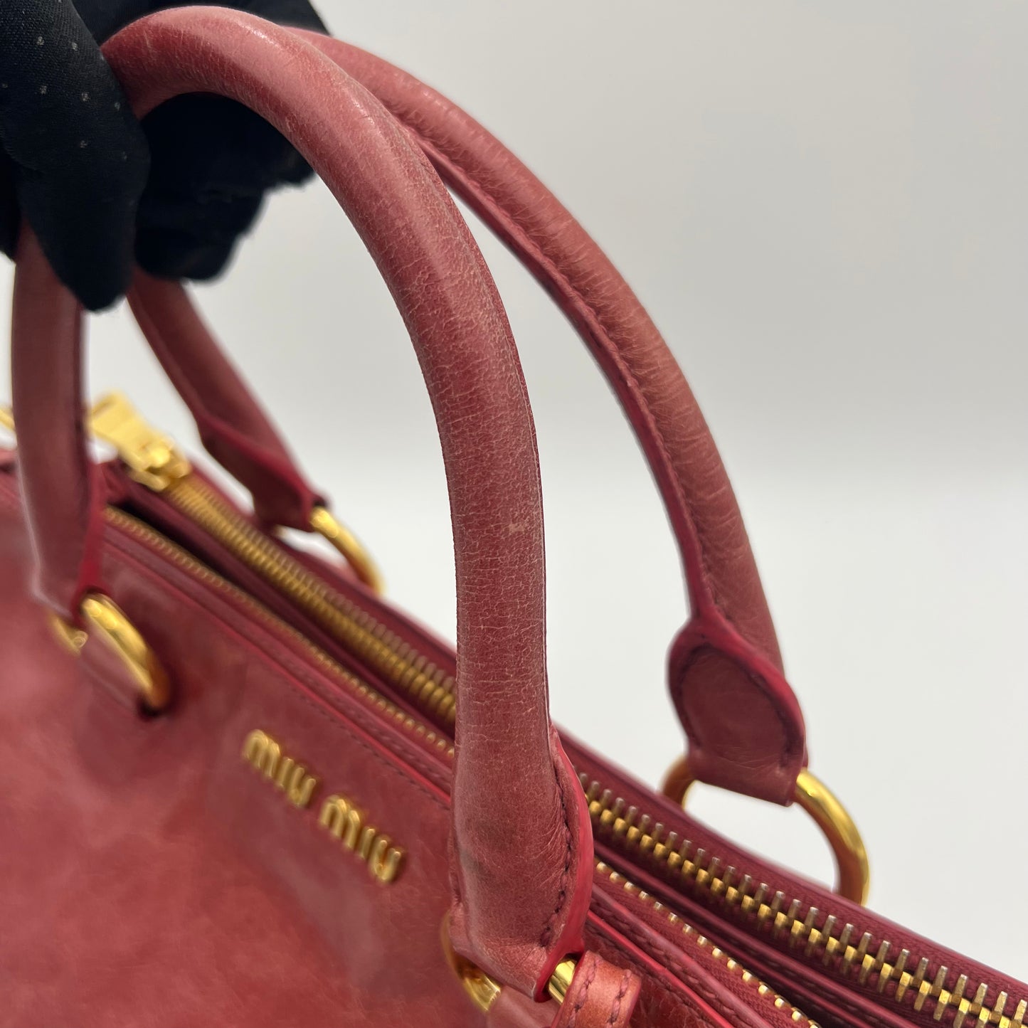 Miu Miu Pink Vitello Shine Handbag GHW