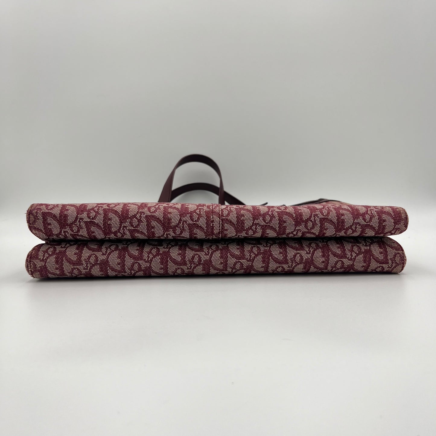 Christian Dior John Galliano Burgundy Trotter Pocket Tote Bag