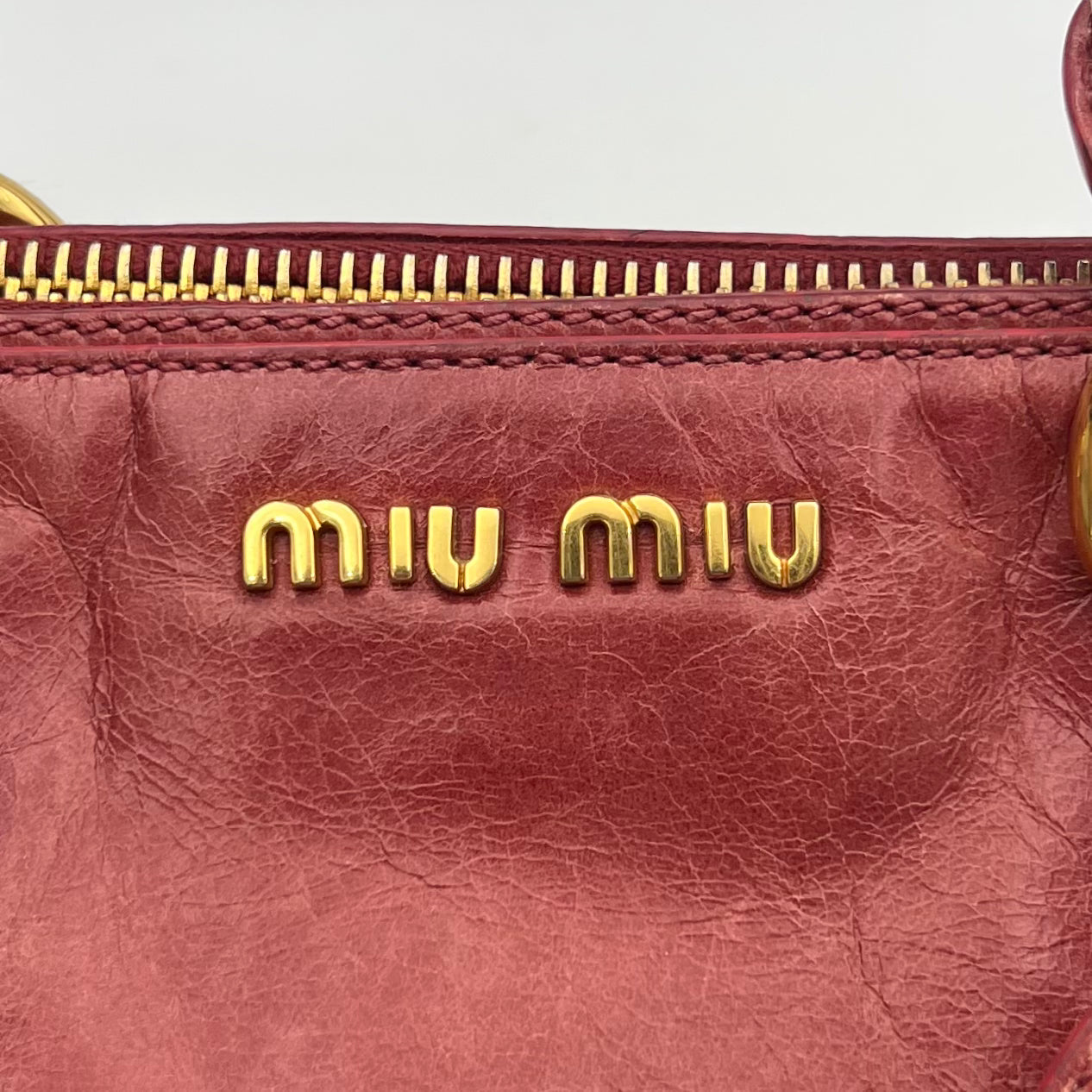 Miu Miu Pink Vitello Shine Handbag GHW