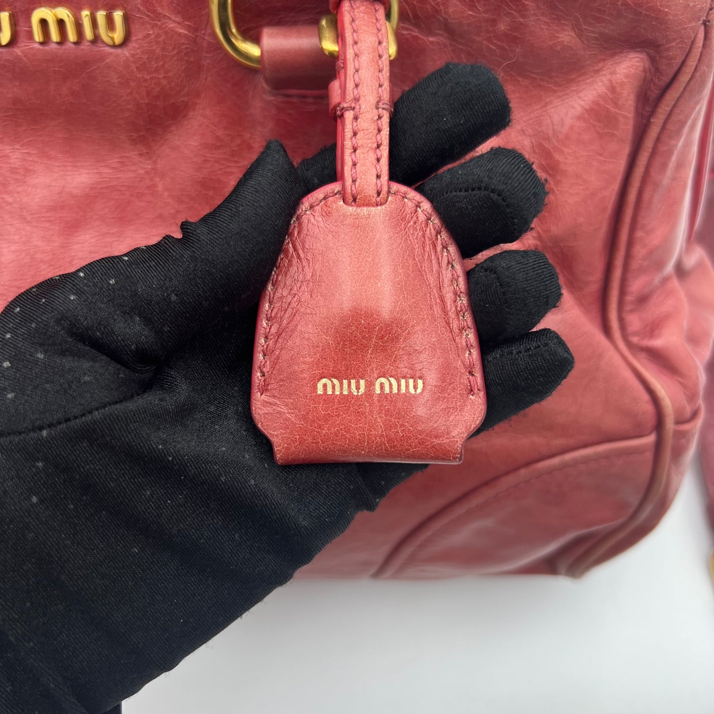 Miu Miu Pink Vitello Shine Handbag GHW
