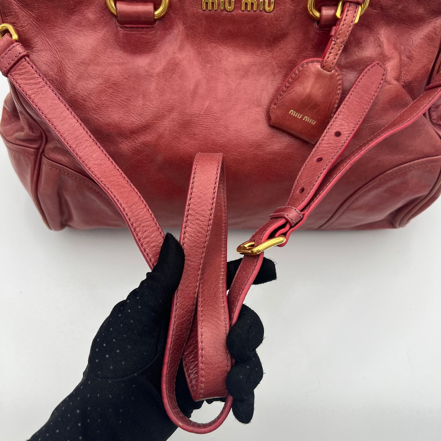 Miu Miu Pink Vitello Shine Handbag GHW