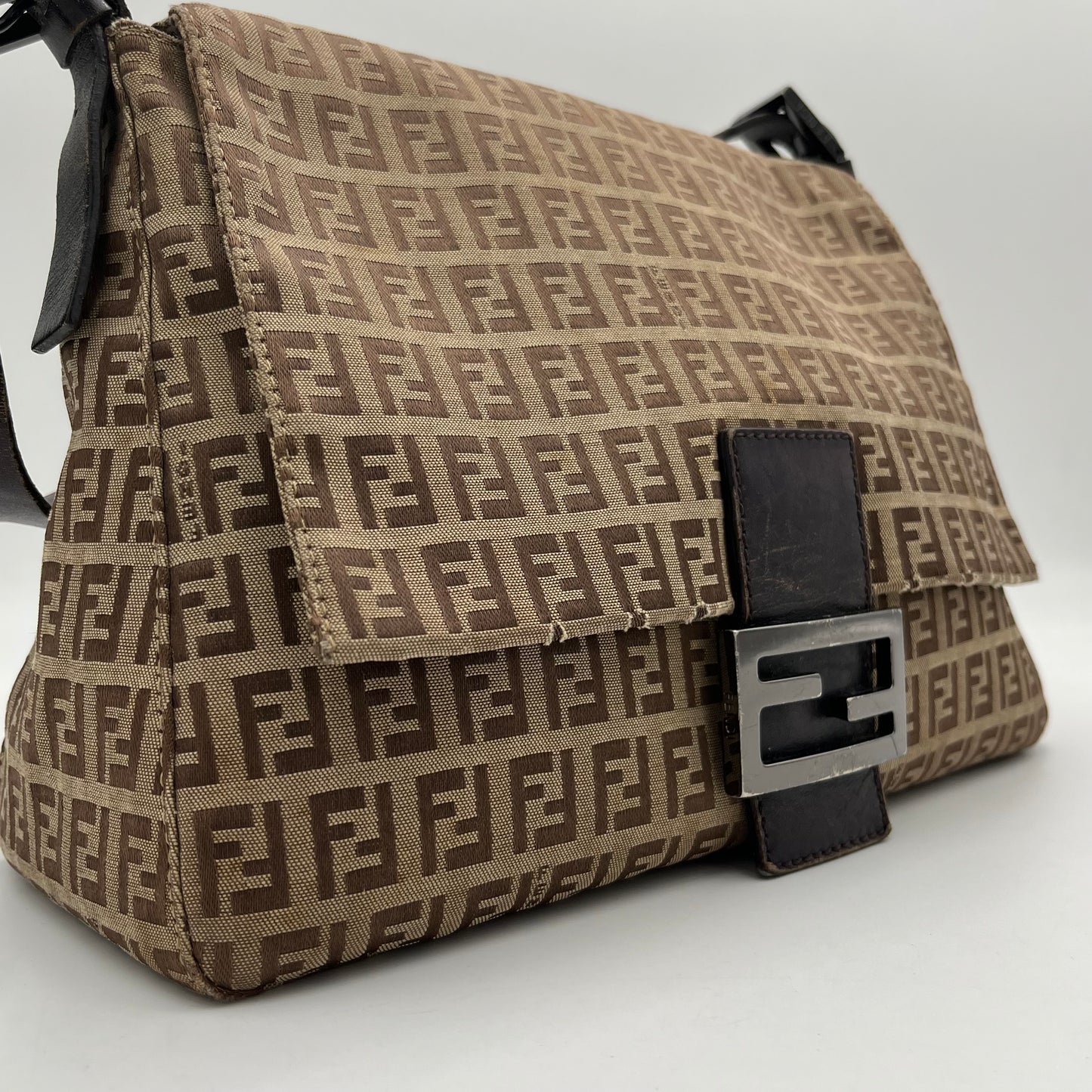 Fendi Brown Zucchino Mamma Baguette