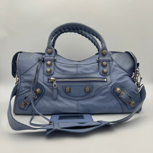 Balenciaga Periwinkle Blue Leather Giant 21 Part Time SHW