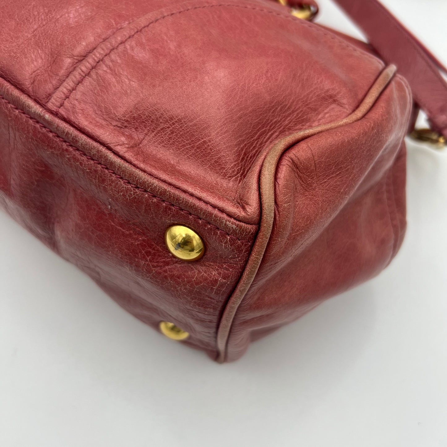 Miu Miu Pink Vitello Shine Handbag GHW