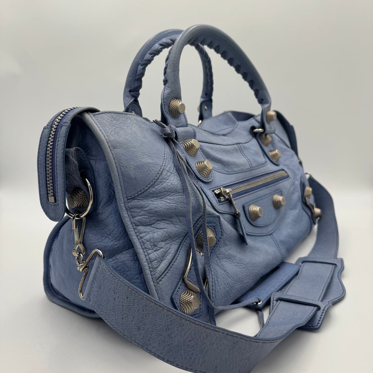 Balenciaga Periwinkle Blue Leather Giant 21 Part Time SHW