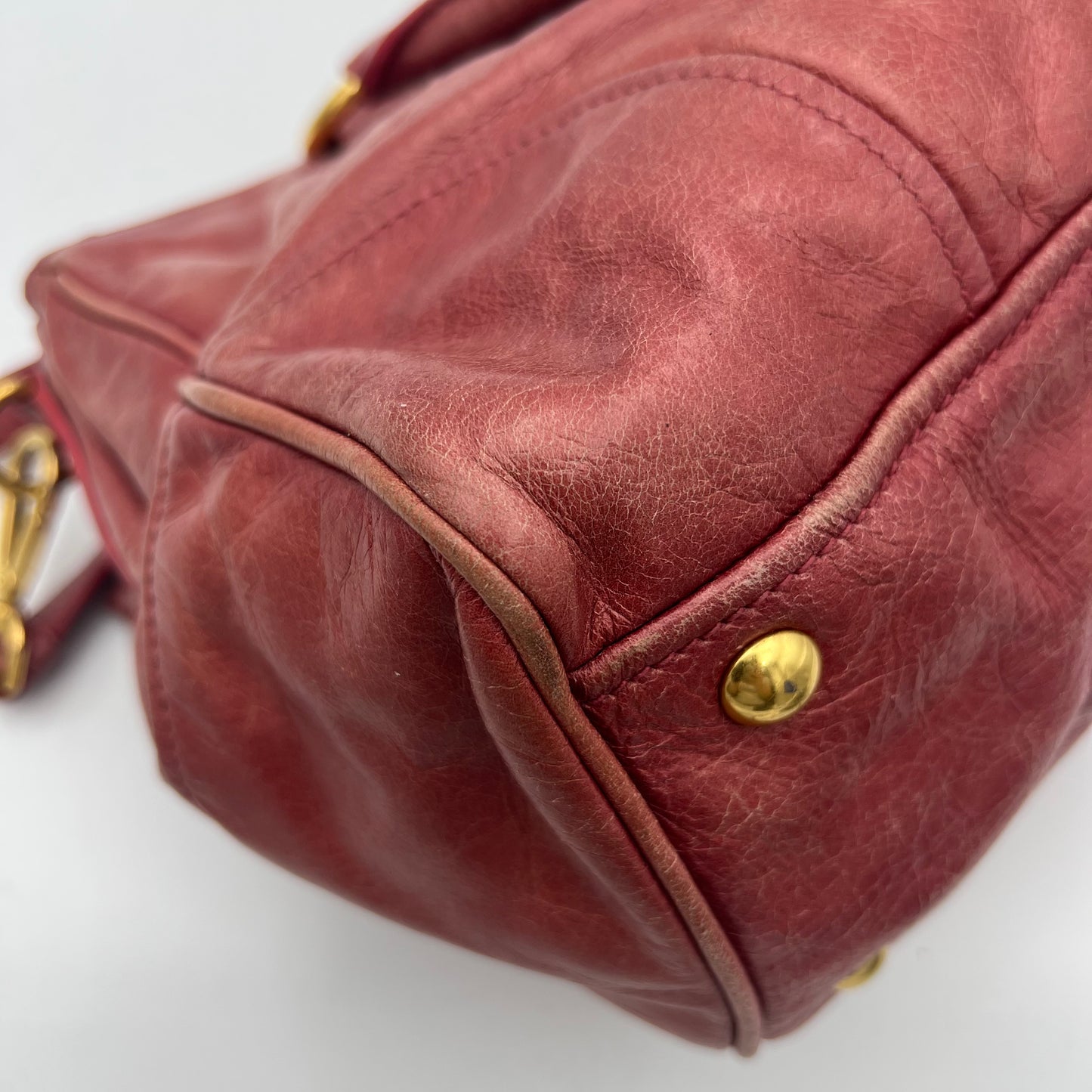 Miu Miu Pink Vitello Shine Handbag GHW