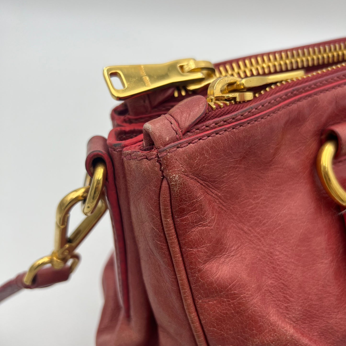 Miu Miu Pink Vitello Shine Handbag GHW