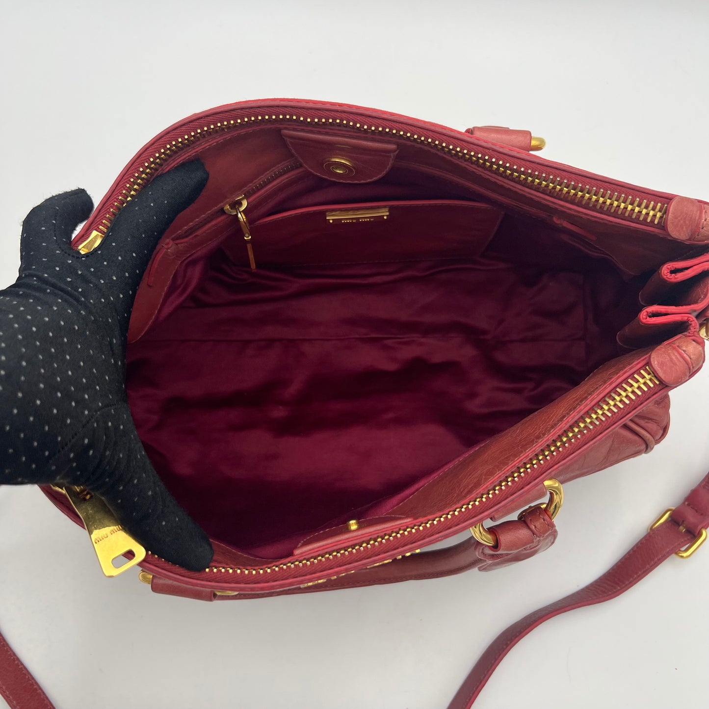 Miu Miu Pink Vitello Shine Handbag GHW