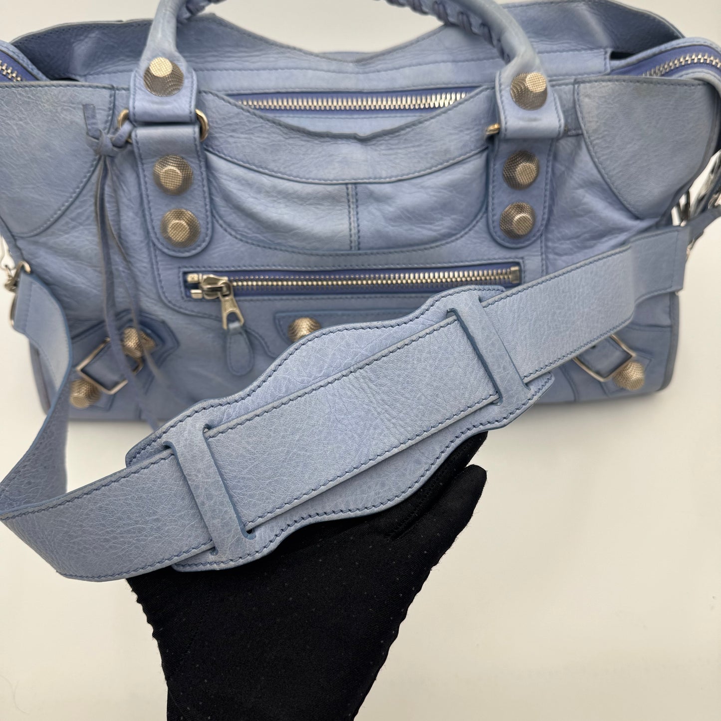 Balenciaga Periwinkle Blue Leather Giant 21 Part Time SHW