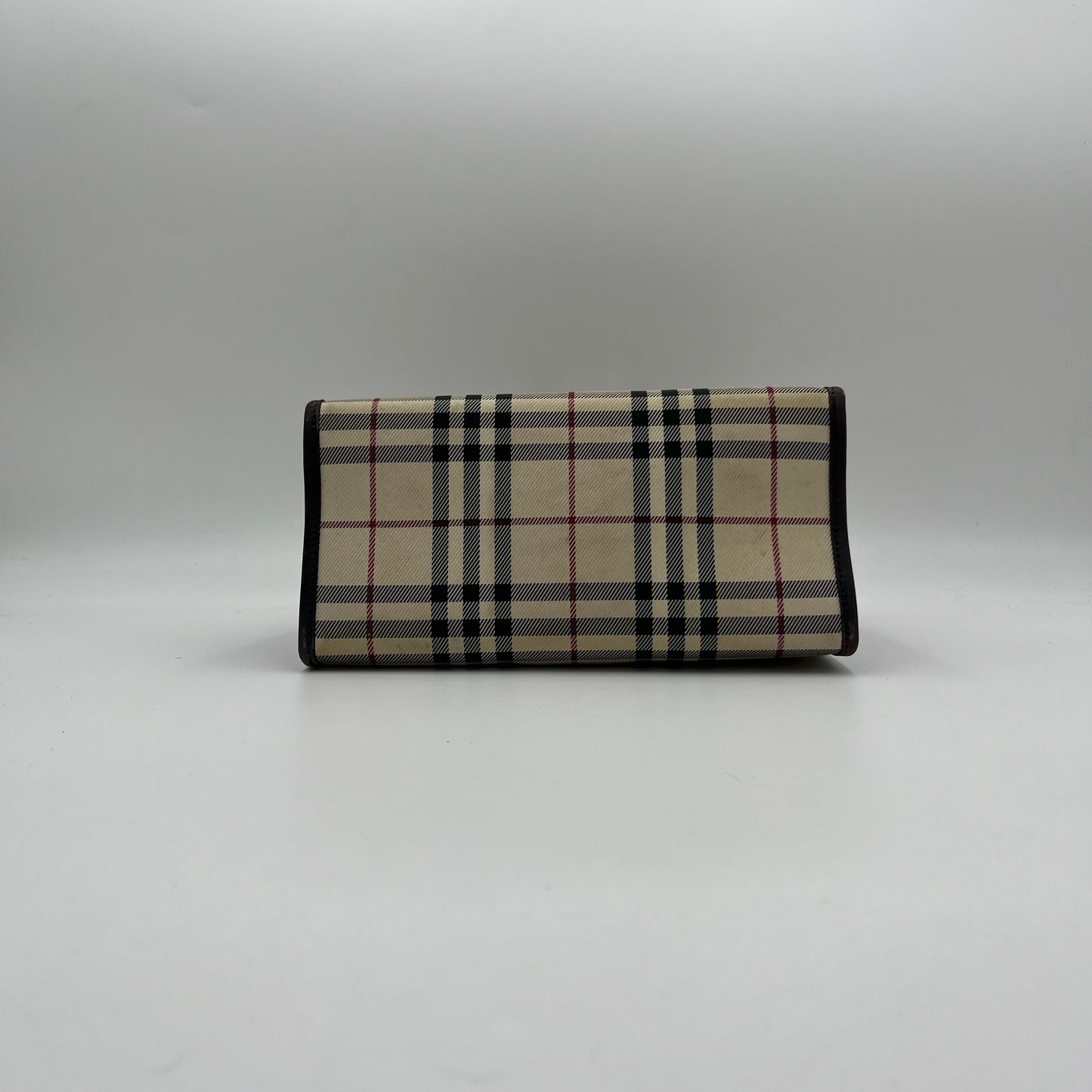 Burberry Nova Check Canvas Brown Leather Small Tote