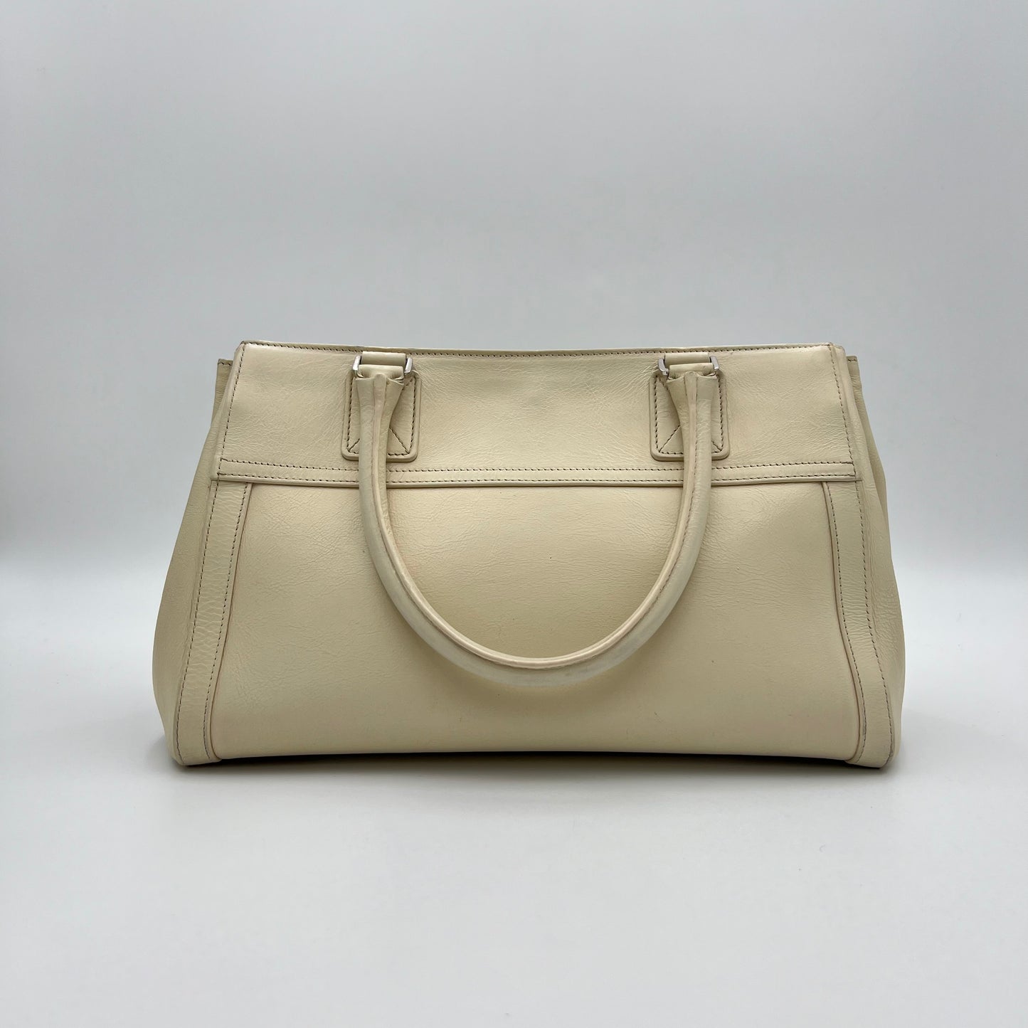 Christian Dior White Leather Interlocking CD Handbag