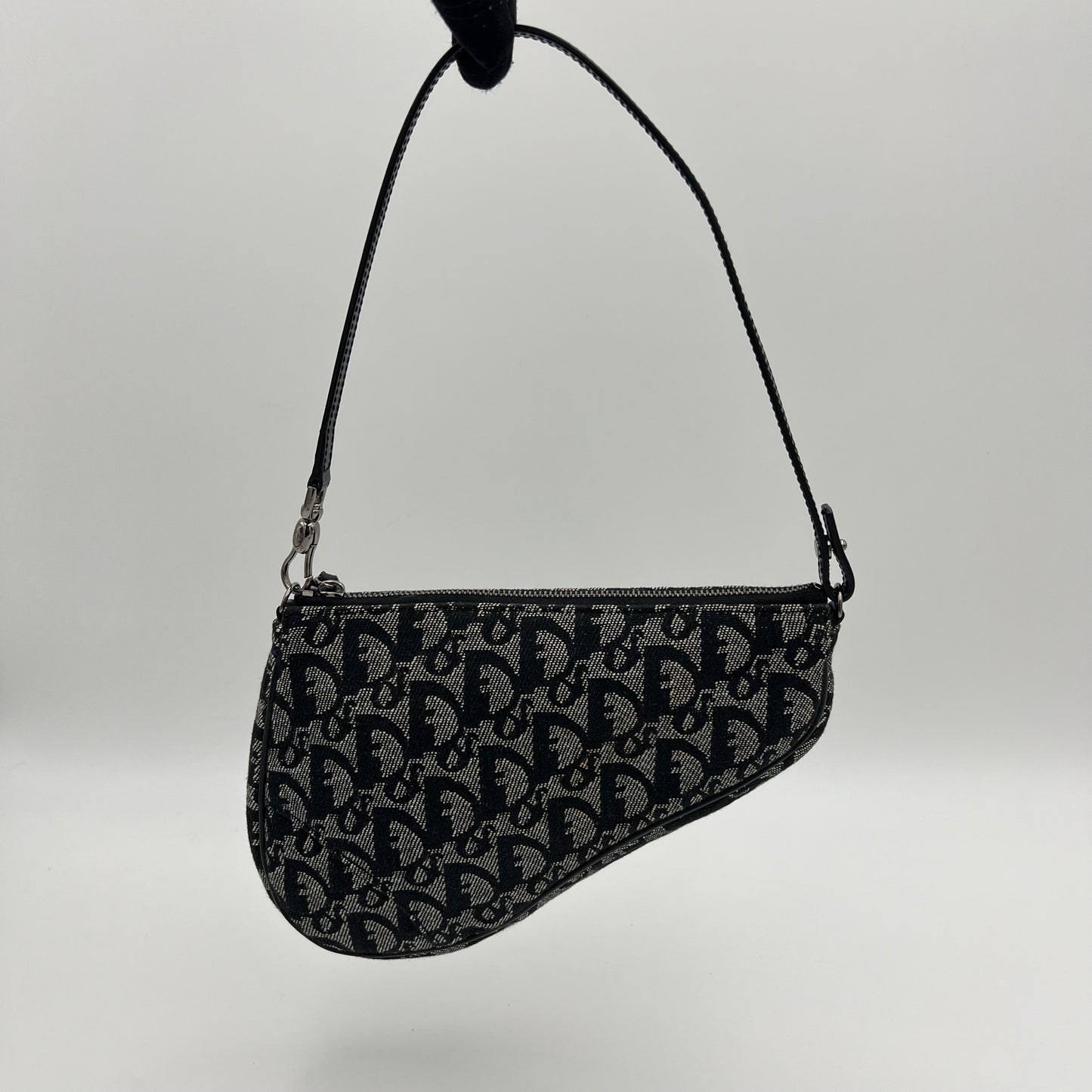 Christian Dior Blue Monogram Canvas Mini Saddle Pochette
