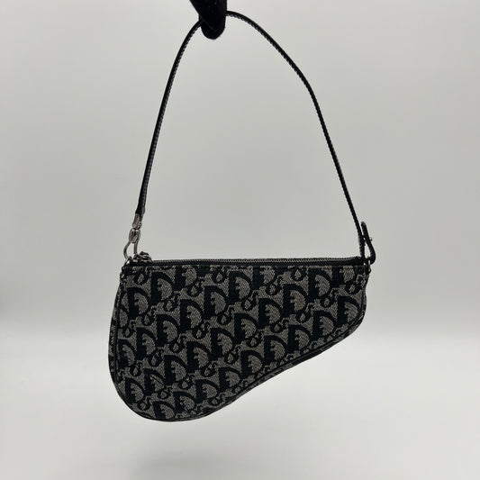 Christian Dior Blue Monogram Canvas Mini Saddle Pochette