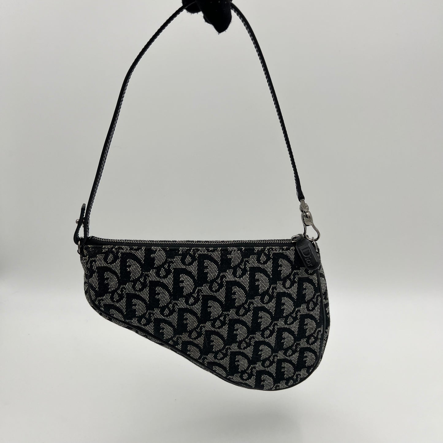 Christian Dior Blue Monogram Canvas Mini Saddle Pochette