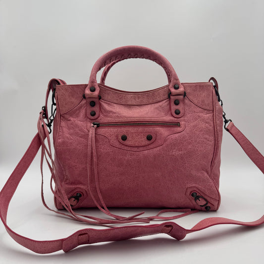 Balenciaga Pink Leather Classic Velo