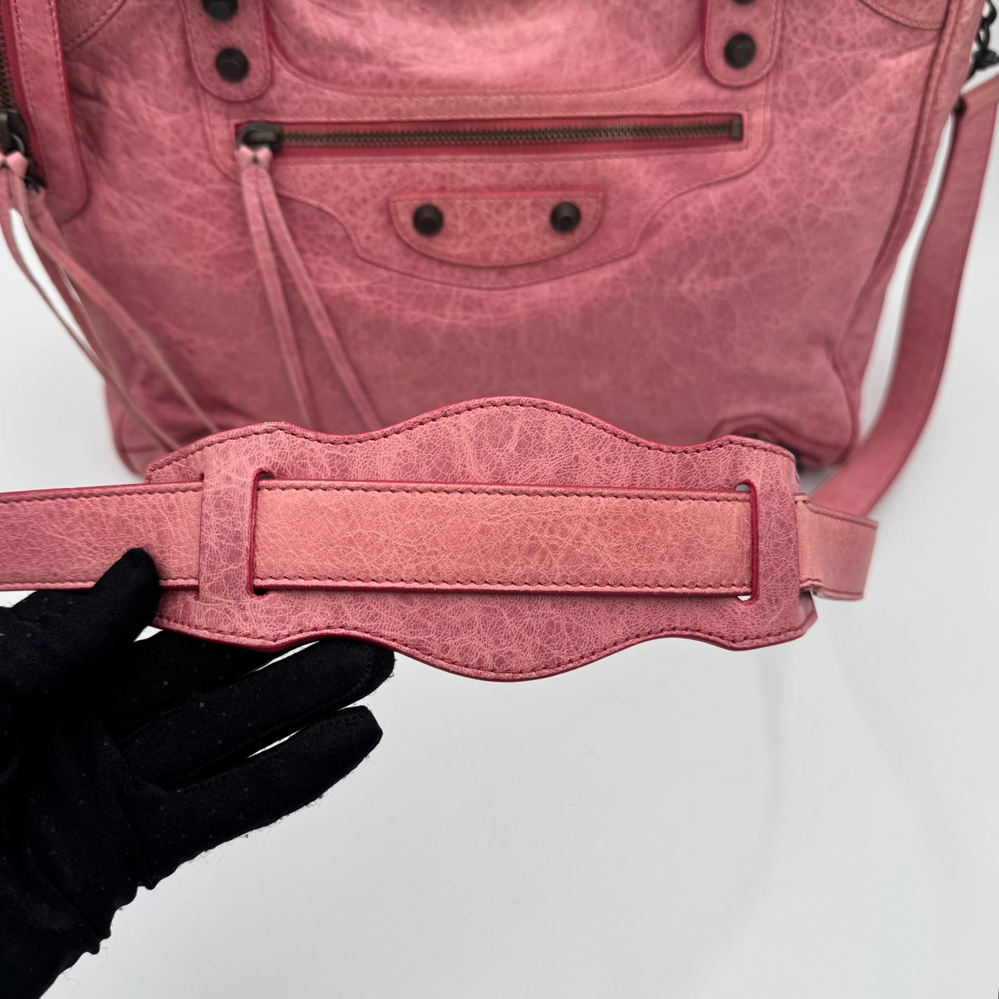 Balenciaga Pink Leather Classic Velo