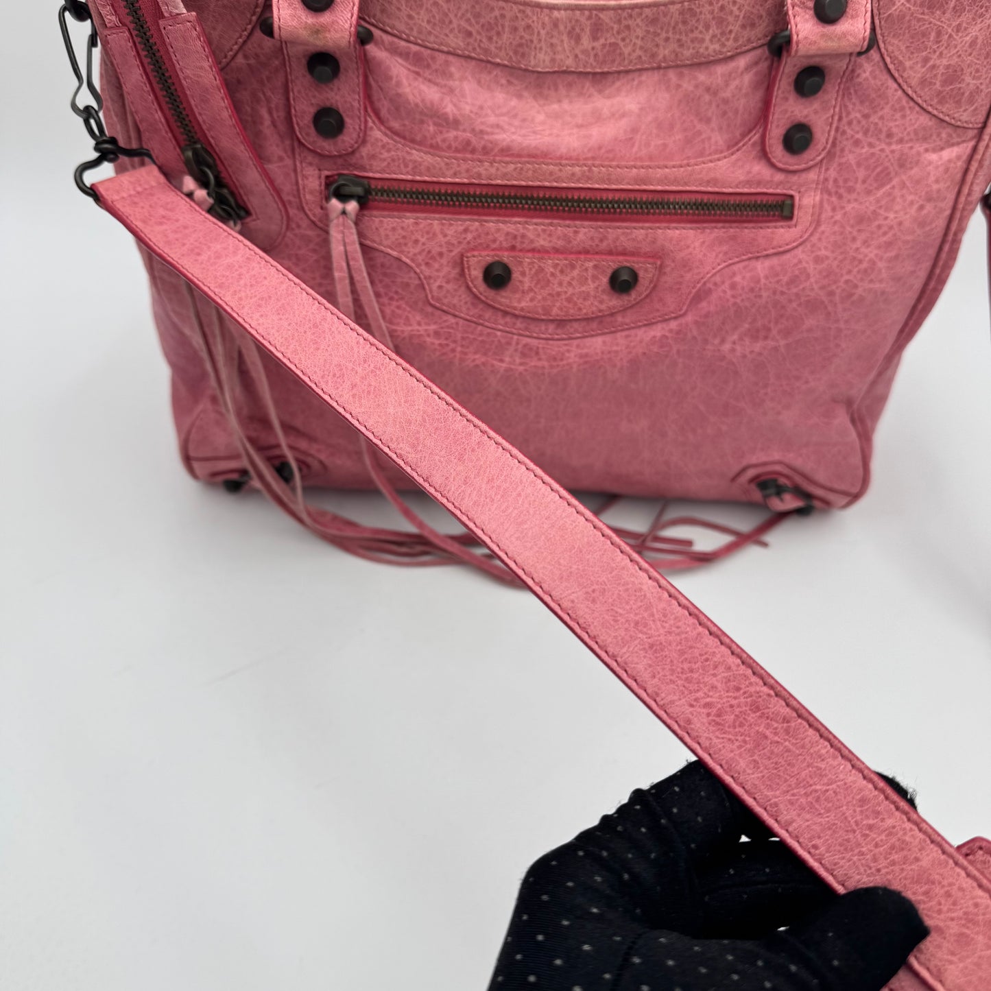 Balenciaga Pink Leather Classic Velo