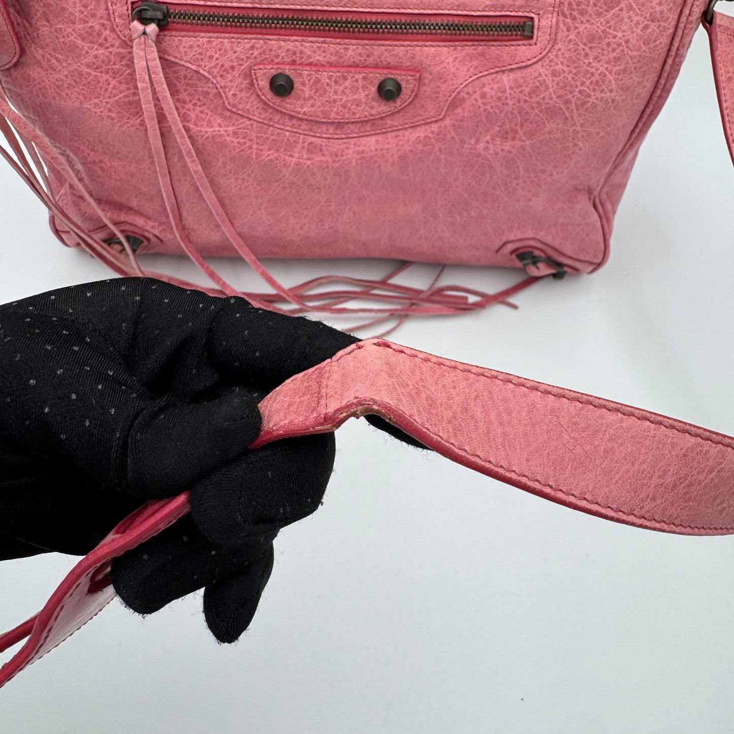 Balenciaga Pink Leather Classic Velo