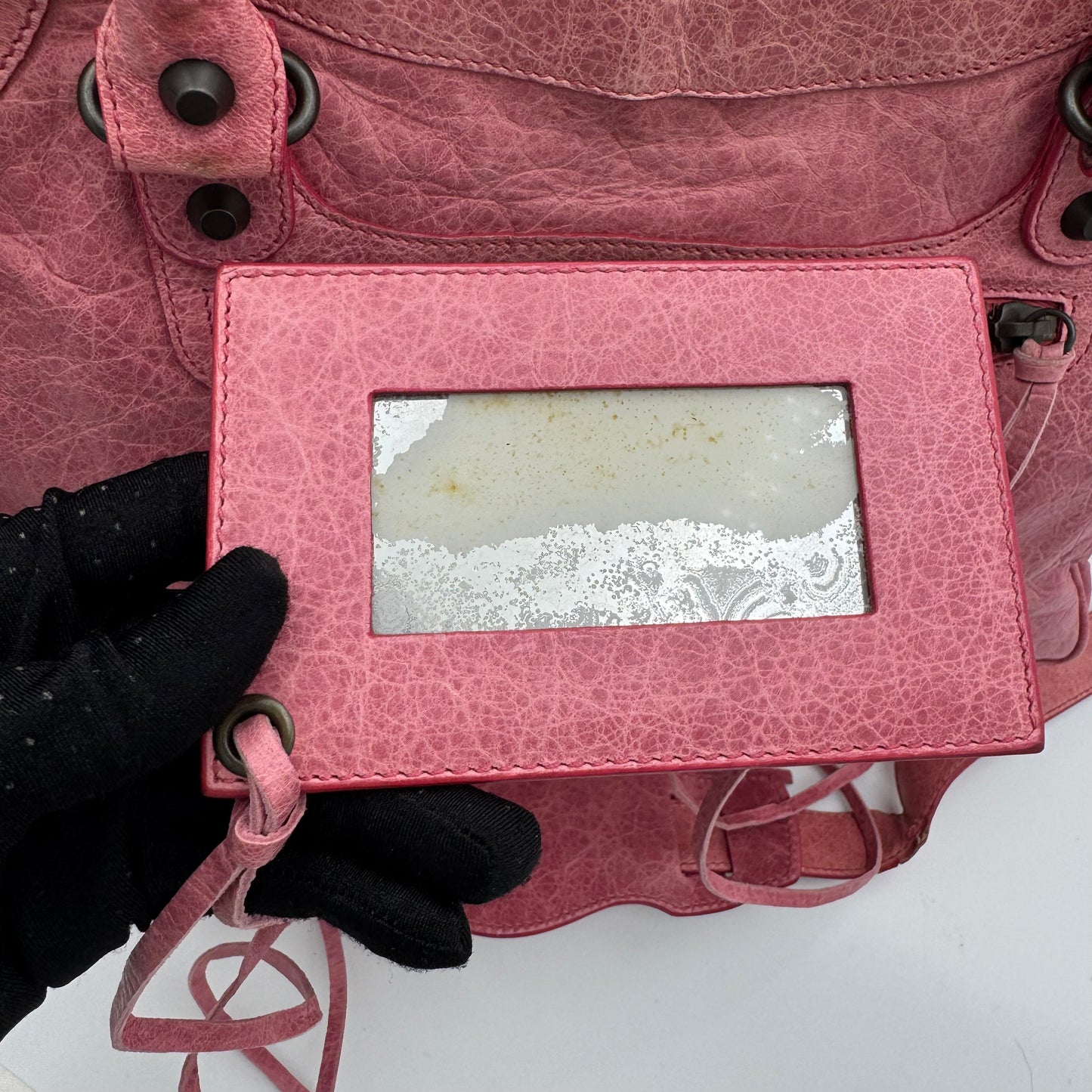 Balenciaga Pink Leather Classic Velo
