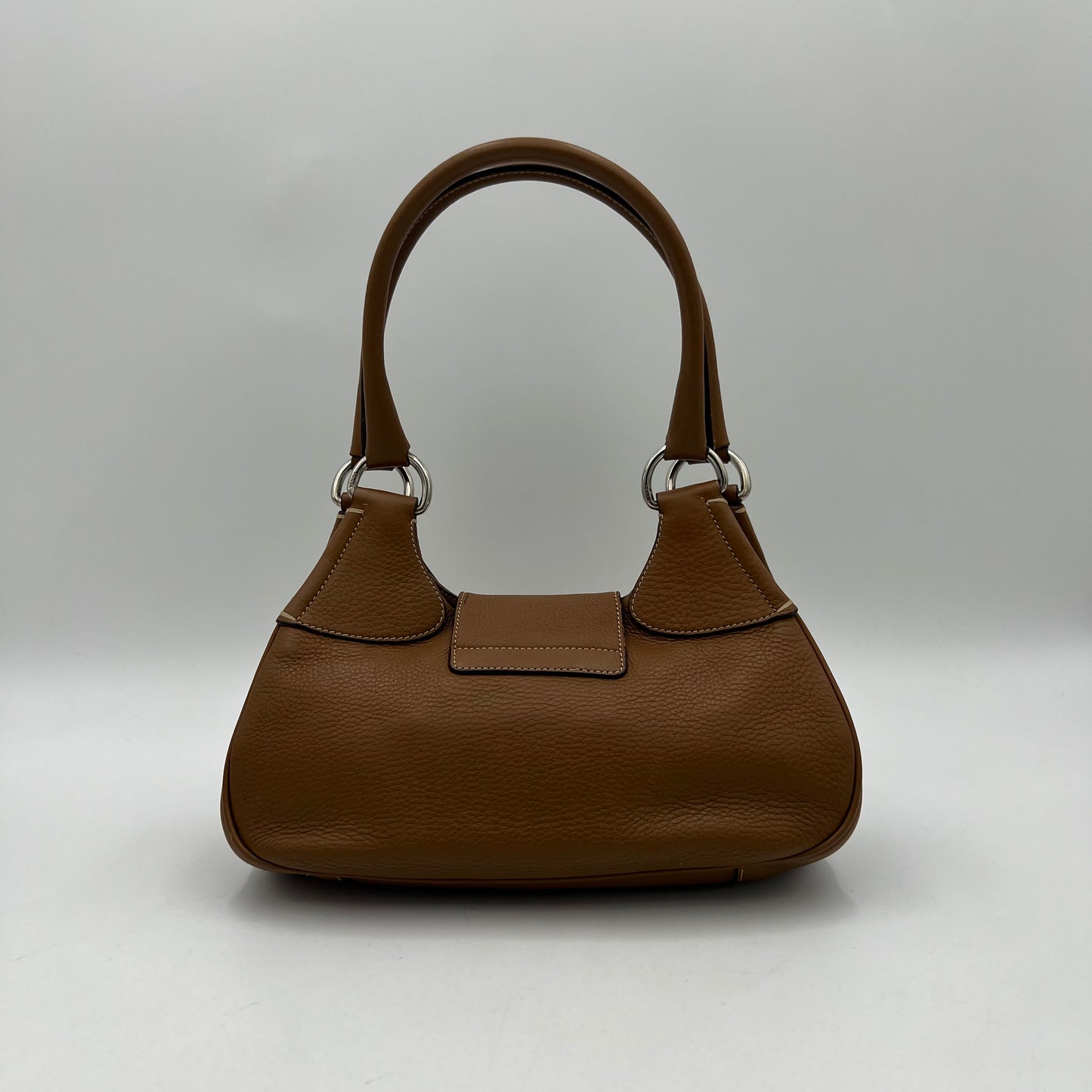 Prada Brown Leather Moon Hobo Shoulder Bag
